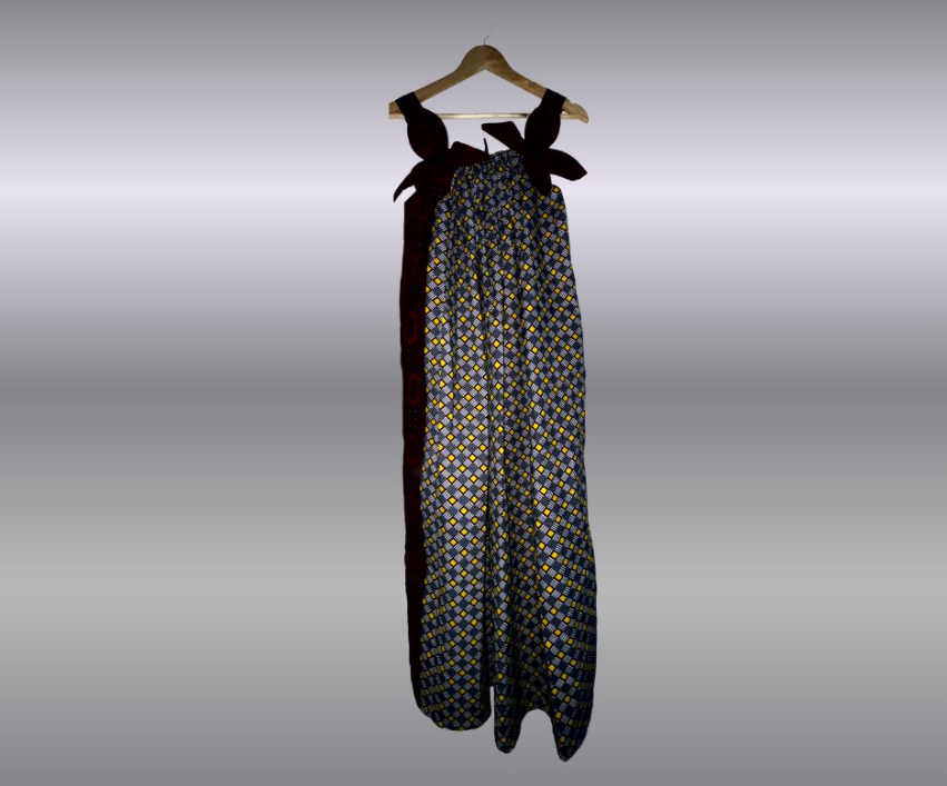 Robe Wax Mosaïque Bleu Nuit & Or