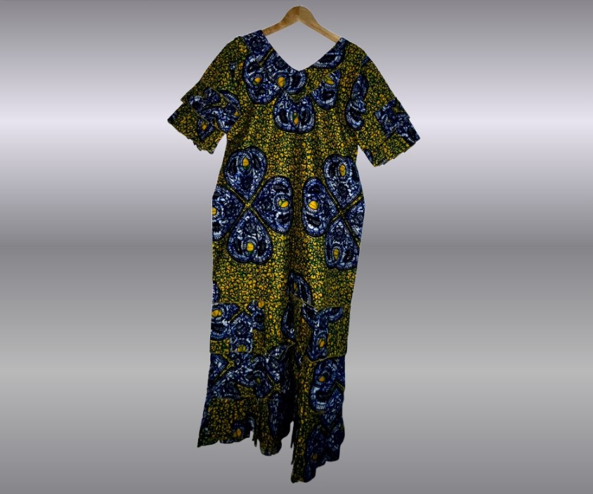 Robe Wax Arabesque Jaune & Bleu