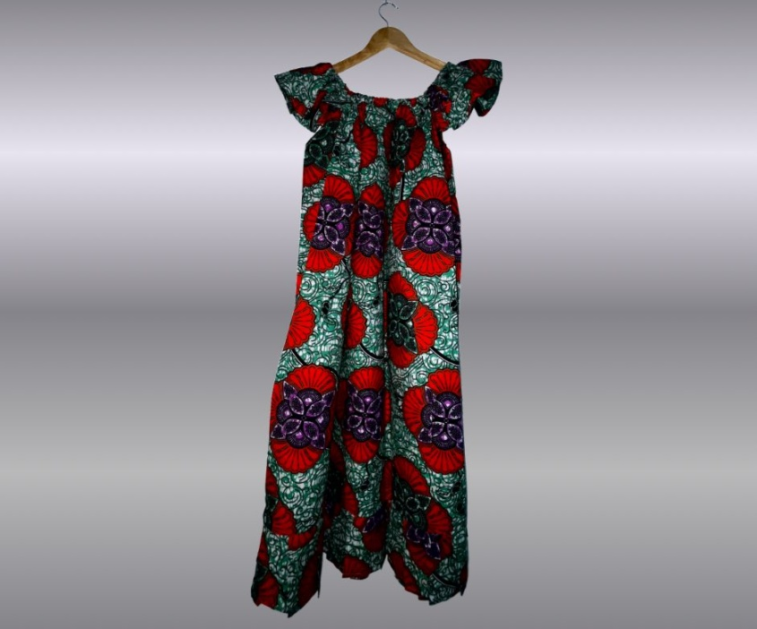 Robe Wax Écailles Vert Émeraude & Carmin